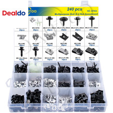 240Pcs Body Multipurpose Bolt U-Nut Kit Assortment for GM Ford Chrysler