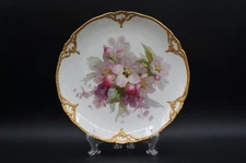 Antique KPM Berlin Hand Painted Flower & Gold Cabinet Plate 8 5/8 inches #11.