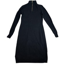 MICHAEL Michael Kors Black Cutout Mock Neck Zip Sweater Dress Womens Size S