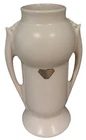 Roseville Art Pottery 733-6 Art DECO Vase 2 Handle White 6-3/8” Original LABEL!
