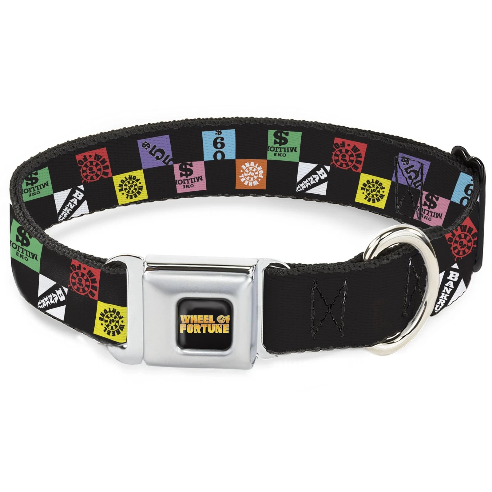 Sony Pictures Pet Collar, Dog Collar Metal Seatbelt Buckle, Wheel of Fortune Che