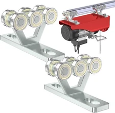 SKTREX 6 Wheel Hoist Trolley with Rollers - Strut 6 Pack of 2