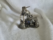 Taming The Unicorn 3852 Myth & Magic Fairy vintage Metal Figurine with crystal.