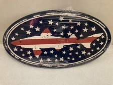 DOGFISH HEAD AMERICAN BEAUTY SHARK BEER BREWERY SIGN TIN TACKER. MARYLAND. 2014