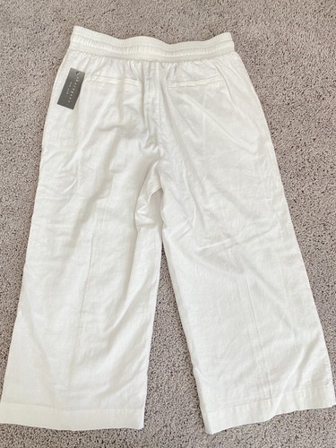 NWT Women Linen Blend Wide Leg Drawstring Pants Sz Medium - Picture 8 of 10