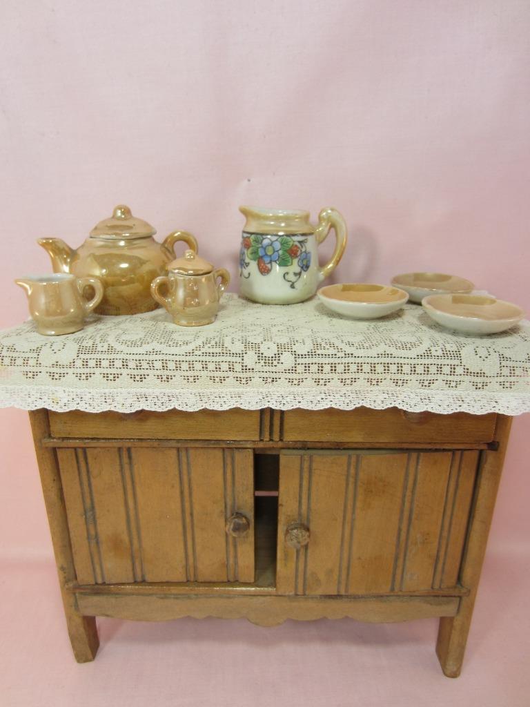 *Vintage Tea Set Porcelain China Doll Dishes Gold Luster Marked Japan 7