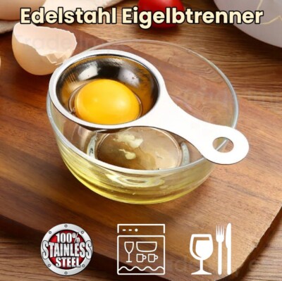 Edelstahl Eigelbtrenner  Eiertrenner  Separator Kuchen Backen Egg Eier Trenner