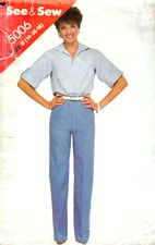 Butterick See & Sew ~ Misses' Loose Fitting Top & Straight Legged Pants ~ 14-18