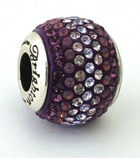 Brighton Cupid's Kiss Super Bead, J9722B, Silver Finish, Purple Stones, New