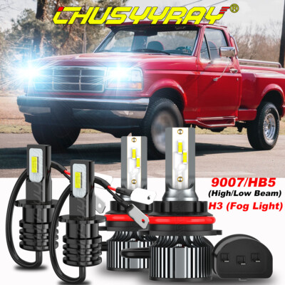 Para For Ford F 150 1995 1996 faro LED Hi-Lo Beam + bombillas de luz antiniebla