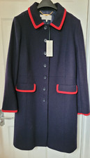 Hobbs Elle Wool Coat Size 14 Navy New With Tags