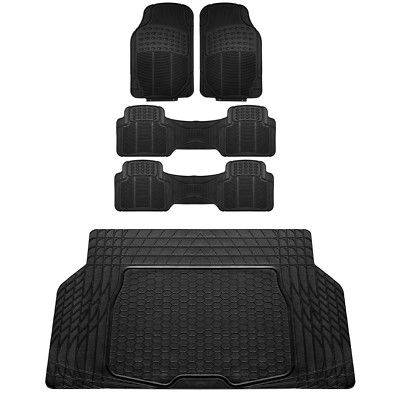 3 Row Vinyl Floor Mats W Semi Custom Trimmable Vinyl Cargo Mat For