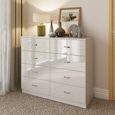 White Gloss Bedroom Furniture Wardrobe Chest of Drawers Bedside