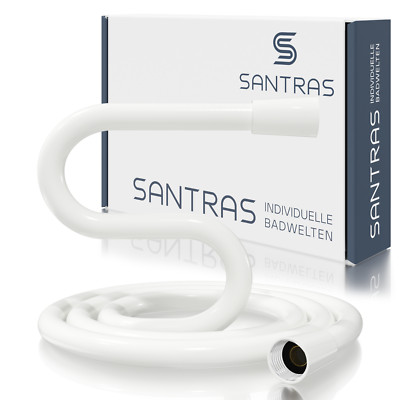 SANTRAS  Duschschlauch Brauseschlauch inkl. Wasserspar Set [1,25m - 2,00m] Weiß