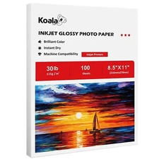 Koala Glossy Thin Inkjet Paper 8.5x11 Inches 100 Sheets Compatible with Inkje...