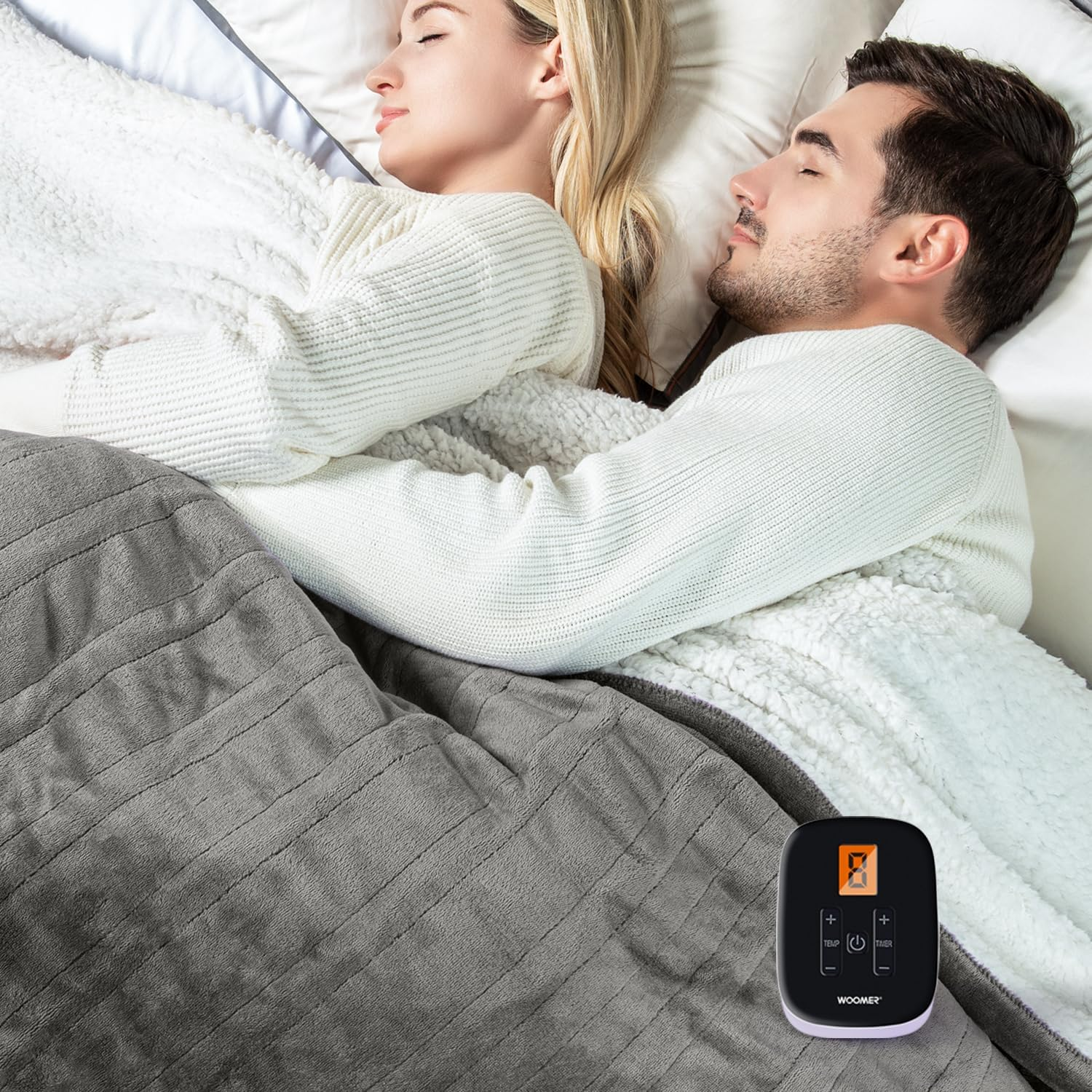 Full Size 77x84 Fast Heating Soft Flannel Heated Blanket with Multi Settings