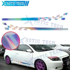 NEO Checkered Pattern Side Door Decal Reflective Vinyl Universal Car Body Sticke