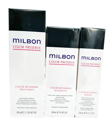 Milbon COLOR Retaining Set: Shampoo 200mL + Treatment 200g +