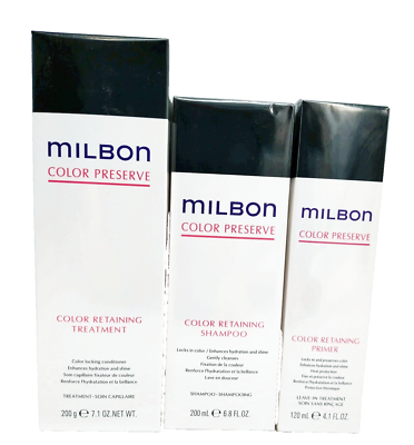 Milbon COLOR Retaining Set: Shampoo 200mL + Treatment 200g +