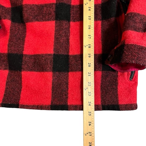 Vintage Johnson Woolen Mills Wool Jacket Hunting Red Plaid Mackinaw 36/38 - Picture 9 of 16