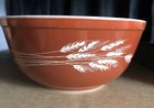 Vintage Pyrex Autumn Harvest Wheat 2.5qt Mixing Bowl #403 8.5" Diameter