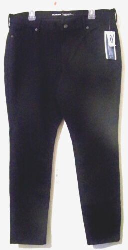 New Old Navy Girls 18-24m Denim Black Jeans Pull on Zipper Cuffs