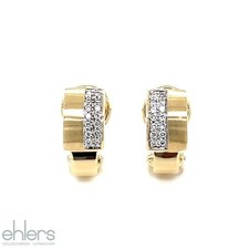 Ohrstecker Brillanten 585er Gelbgold 14kt Gold Ohrschmuck Halbcreolen Clips 1636