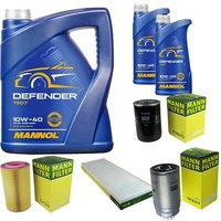 MANN-FILTER Inspektionspaket Mannol 7L Defender 10W-40 FüR Fiat Ducato