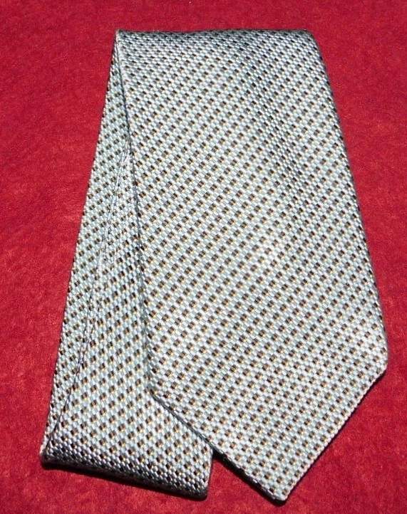 SULKA MADE IN FRANCE AZUL CLARO/MARROM/AMARELO PONTOS GRAVATA MOTIVO - GRAVATAS DE DESIGNER. - Imagem 2 de 3