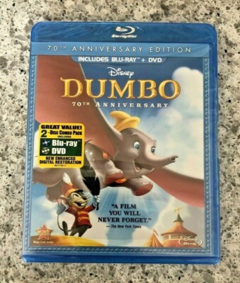 DUMBO Cartoon Blu-ray DVD Disney 2-Disc Set 2011, 70th Anniversary Edition *NEW*