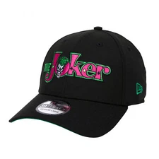 The Joker Vintage Logo New Era 39Thirty Fitted Hat Black