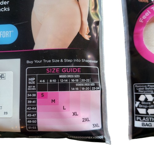 Maidenform Flexees Thong Underwear 3XL Womens Plus Size Shaping No Pinch 2 Pair - Picture 6 of 6