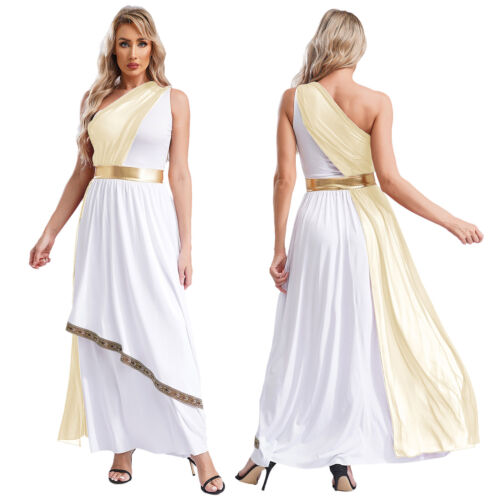 DE Damen Griechische Göttin Kostüm Römische Kleid Griechin Römerin Toga Kostüm - Bild 32 von 62