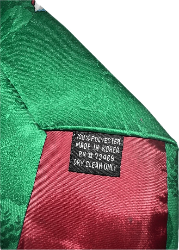 Corbata vintage Looney Tunes Mania para hombre, árbol de Navidad 1994, Buggs Taz Lucas Piolín Foto 3 de 4