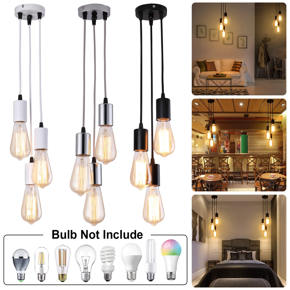 Edison bulb pendant chandelier deals
