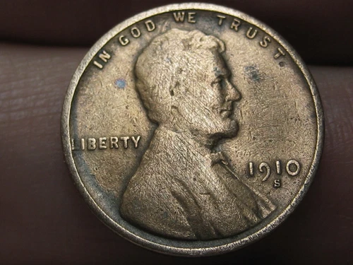 1910 S Lincoln Cent Wheat Penny- San Francisco, VG/Fine Details