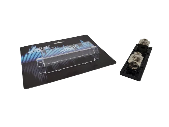 Sky High Car Audio 1/0 Gauge Set Screw ANL Fuse Holder Nickel Plated W/Fuses - Image 3 of 4