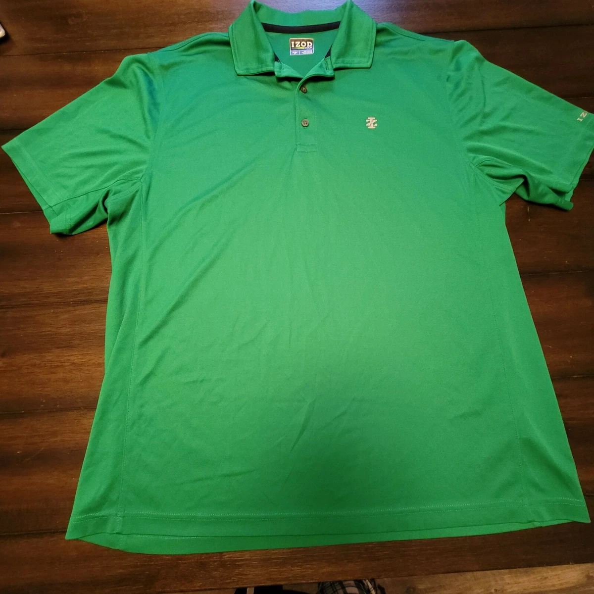 Men s Polo Shirt Size L Tall Green IZOD Golf Brand Very Nice