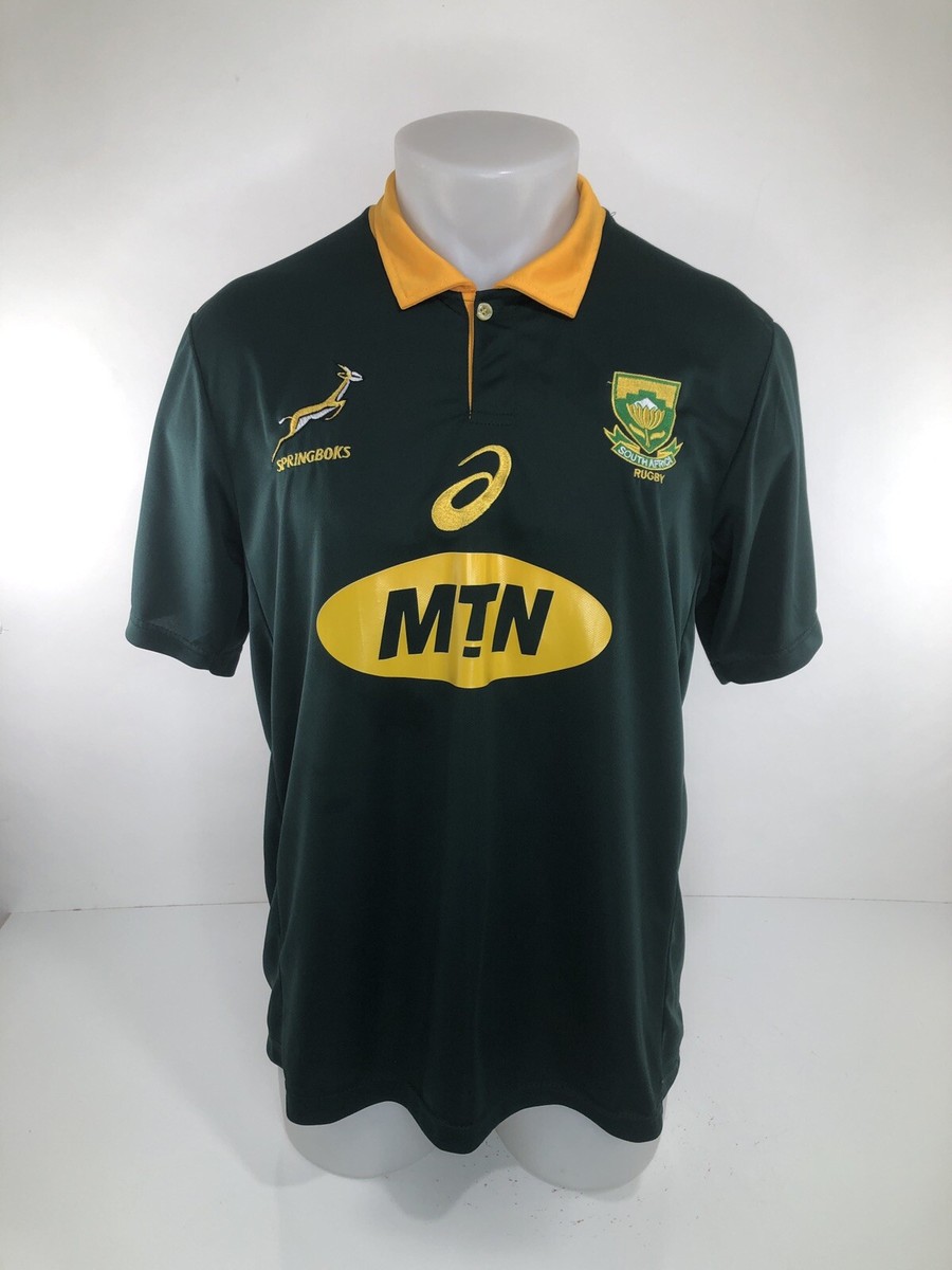 SOUTH AFRICA RUGBY / SPRINBOKS Asics Embroidered Mens M / L Jersey