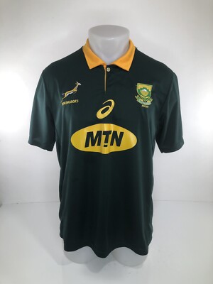 asics South Africa Rugby Jersey 海外L SOUTH AFRICA RUGBY / SPRINBOKS Asics Embroidered Mens M / L Jersey