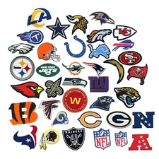 NFL Sports Embroidered Team Logo Patch with Iron-on Backing