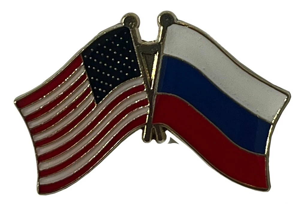 Wholesale Lot of 24 USA & Russia Wavy Motorcycle Hat Cap Lapel Pin
