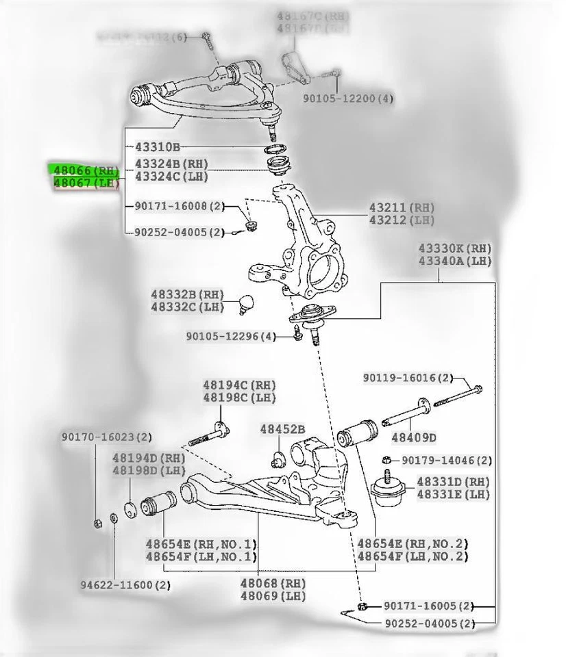 Toyota Genuine Hiace Front Suspension Arm Left and right set - Изображение 3 из 3