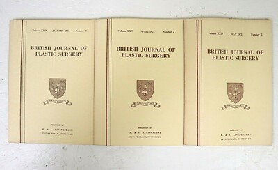 British Journal of Plastic Surgery Vol.24 1971 #1-3 Jan April July Graphic Pics 