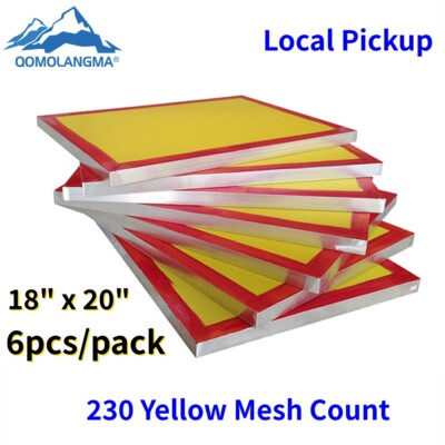 #ad 6Pcs 18quot; x 20quot; Aluminum Screen Printing Screens with 230 Yellow Mesh GA Pickup $63.92