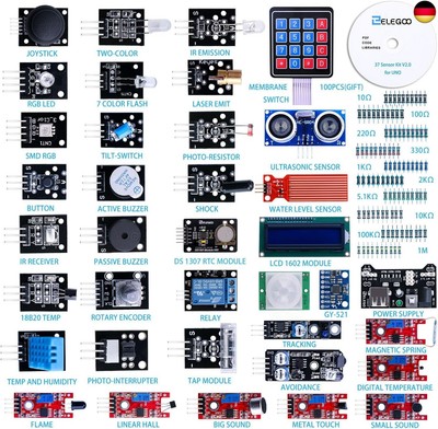 Aufgerüsteter 37 in 1 Sensormodul Bausatz Kompatibel mit Arduino IDE mit 