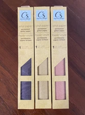 3 Roll - Permanent Glitter Vinyl Paper - Gold, Rose Gold & Black - 12”x48” Rolls