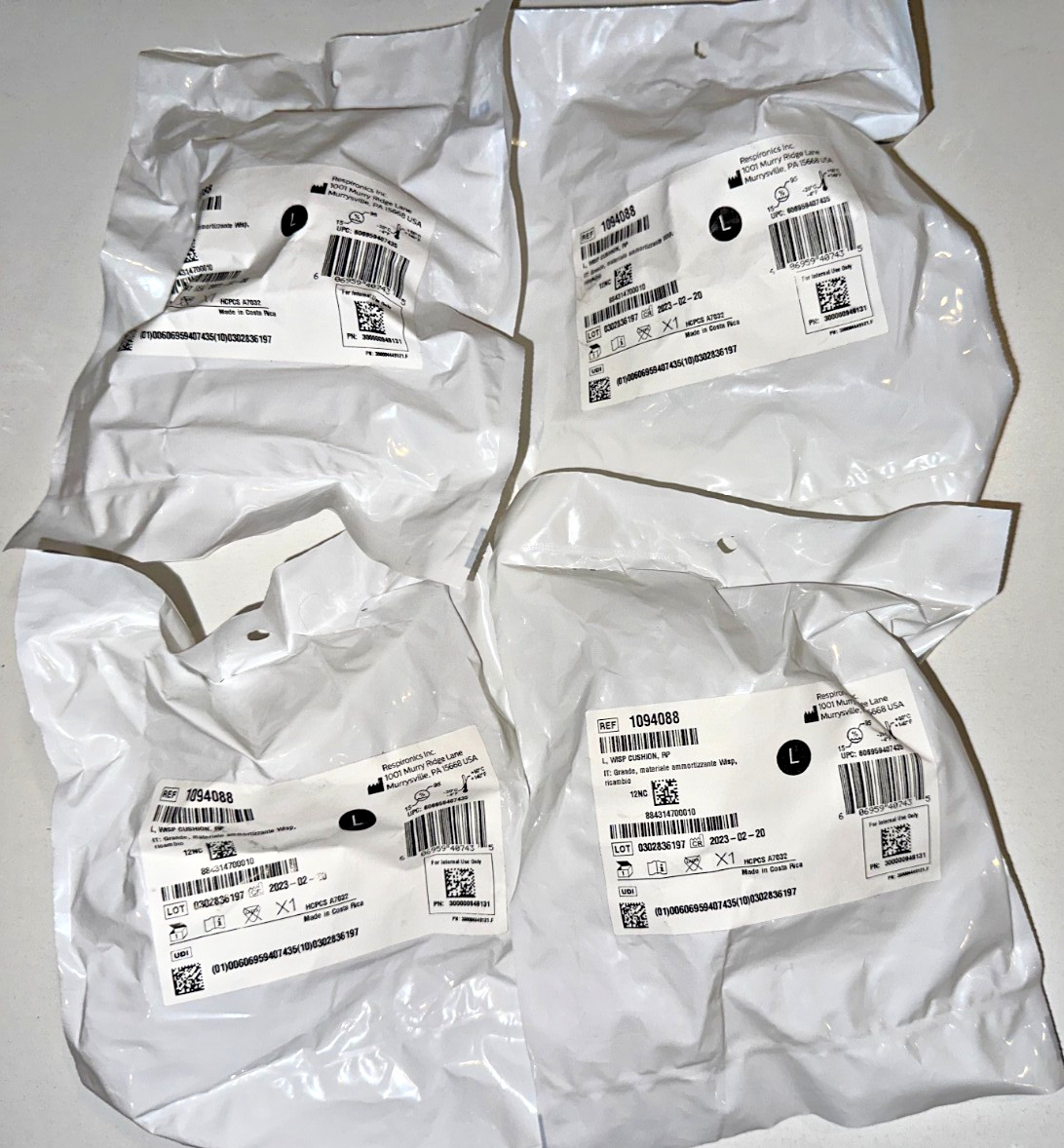 Lot of 4 Philips Respironics 1094088 Wisp Large Nasal Mask Cushions NEW