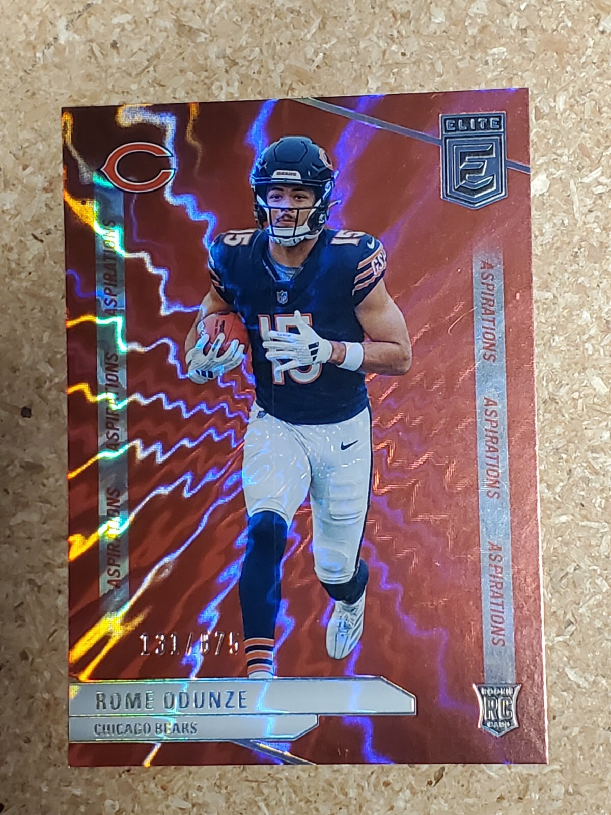 Rome Odunze 2024 Donruss Elite Aspirations Shimmer Rookie Parallel #131/875 RC