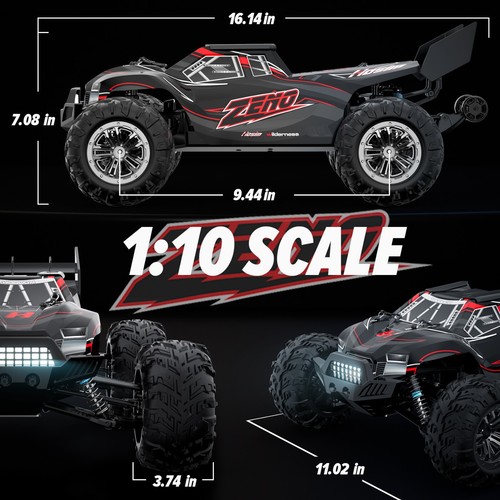 Camión todoterreno HOSIM 1:10 RC Car Monster Truck 48+ KM/H 4x4 - Imagen 7 de 8